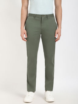 Tommy Hilfiger - Green Straight Fit Solid Mid Rise Chinos