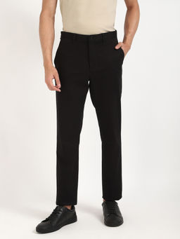 Tommy Hilfiger - Black Straight Fit Solid Mid Rise Chinos