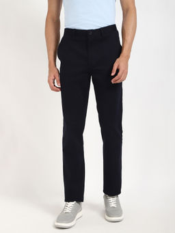 Tommy Hilfiger - Navy Blue Straight Fit Solid Mid Rise Chinos