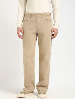 Tommy Hilfiger - Brown Loose-Fit Solid Mid Rise Trouser