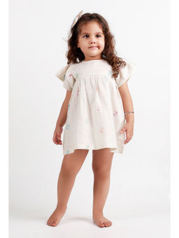 Tjori - White Dobby Dress