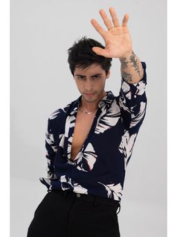 Snitch - Cut Leaf Navy Blue Shirt