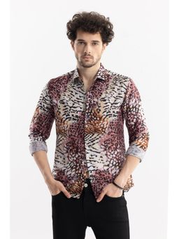 Snitch - Animalistic Print Multicolour Shirt
