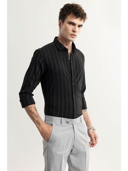 Snitch - Eclipse Stripe Black Giza Cotton Shirt