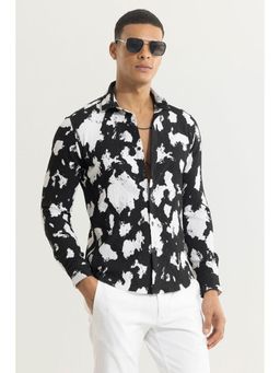 Snitch - Abstract Aura Black Seersucker Shirt