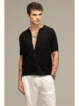 Snitch - Terraknit Knitted Crochet Black Shirt