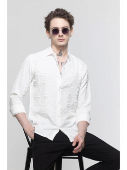 Snitch - Texturiche Square White Shirt