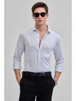 Snitch - Light Grey Stripes Stretch Shirt