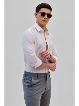 Snitch - White Slim Fit Shirt