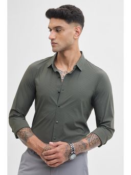 Snitch - Olive Stripes Technical Stitchless Shirt