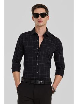 Snitch - Black Checks Slim Fit Shirt