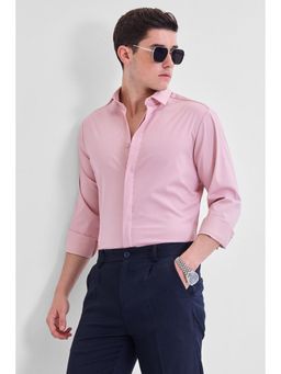 Snitch - Pink Solid Concealed Placket Shirt