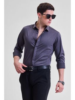 Snitch - Dark Grey Solid Concealed Placket Shirt