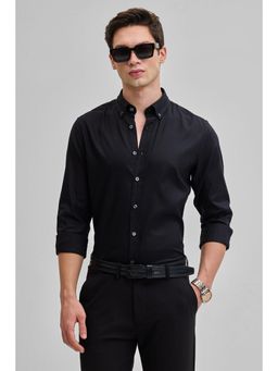 Snitch - Black Solid Twill Shirt