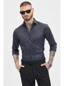 Snitch - Grey Abstract Stretch Shirt