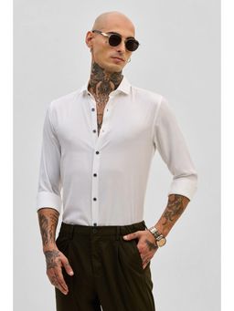 Snitch - White Slim Fit Shirt