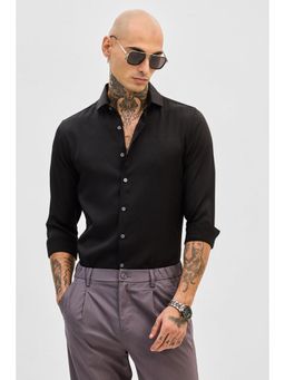 Snitch - Black Slim Fit Shirt