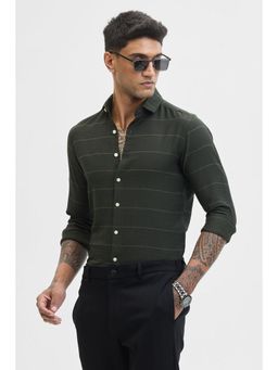 Snitch - Dark Green Stripes Stripe Shirt
