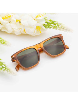 TED SMITH - Unisex Green Lens Wayfarer Full Rim Sunglasses (52)