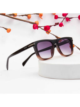 TED SMITH - Unisex Purple Lens Wayfarer Full Rim Sunglasses (52)