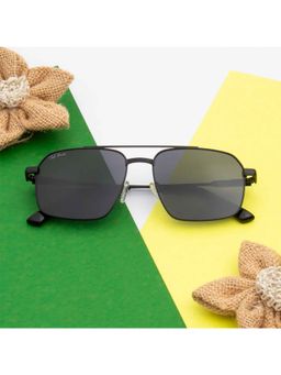 TED SMITH - Unisex Grey Lens Aviator Full Rim Sunglasses (55)