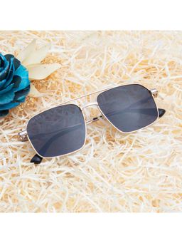 TED SMITH - Unisex Grey Lens Aviator Full Rim Sunglasses (55)