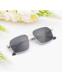 TED SMITH - Unisex Grey Lens Aviator Full Rim Sunglasses (55)