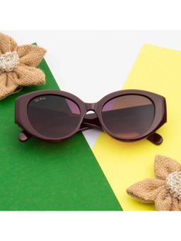 TED SMITH - Women Maroon Lens Cat Eye Full Rim Sunglasses (51)