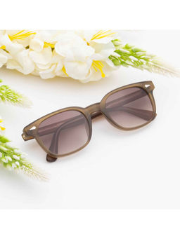 TED SMITH - Unisex Brown Lens Wayfarer Full Rim Sunglasses (51)