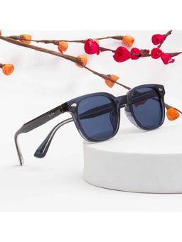 TED SMITH - Unisex Blue Lens Wayfarer Full Rim Sunglasses (51)