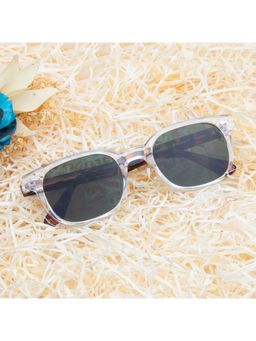 TED SMITH - Unisex Green Lens Wayfarer Full Rim Sunglasses (51)