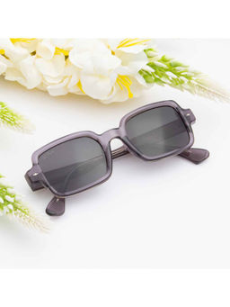 TED SMITH - Unisex Grey Lens Rectangle Full Rim Sunglasses (50)