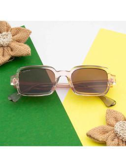 TED SMITH - Unisex Brown Lens Rectangle Full Rim Sunglasses (50)