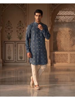 PRATEEK MUNJAL - Teal Blue Kurta with Pant