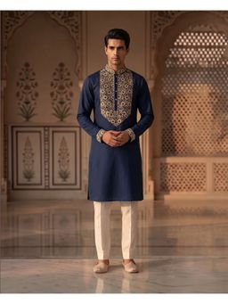 PRATEEK MUNJAL - Navy Blue Kurta with Pant