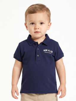 MINI KLUB - Navy Blue Cotton Polo T-Shirt