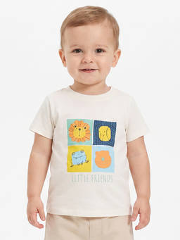 MINI KLUB - White Printed Cotton T-Shirt