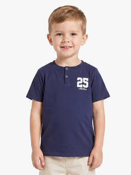 MINI KLUB - Navy Cotton Henley T-Shirt