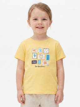 MINI KLUB - Yellow Cotton Sea Theme Graphic Printed T-Shirt