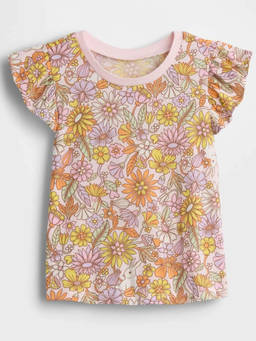 GAP - Girls Floral Short Sleeve Cotton Top
