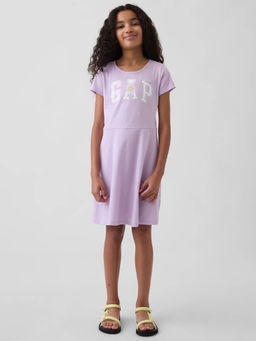 GAP - Girls Logo A-Line Crew Neck Half Sleeve Dress