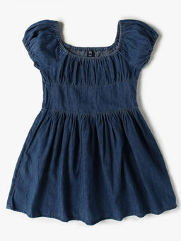 GAP - Girls Solid Denim Square Neck Dress