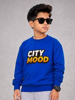 KiddoPanti - Boys Round Neck City Mood Urban Monkey Graphic Printed Sweatshirt