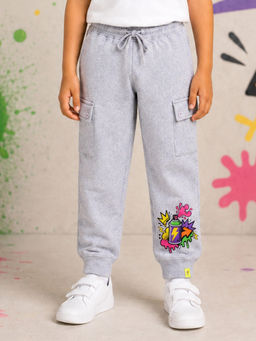 KiddoPanti - Boys Spray Can Graphic Printed Cargo Joggers