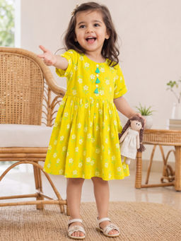 Campana - Girls Zoe Floral Print Dress - Yellow
