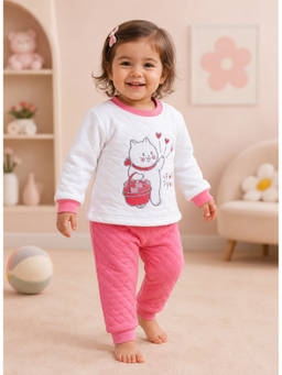 Bumzee - White Girls Full Sleeves Top And Joggers