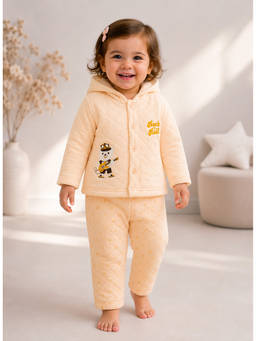 Bumzee - Peach Boys Full Sleeves Winter Hoodie And Joggers