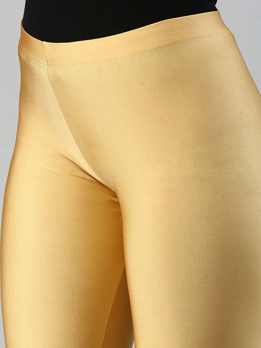 De Moza Golden Ankle Length Leggings Elasticated Waist Ankle
