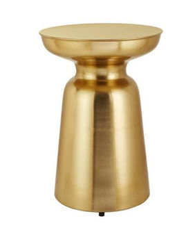 Angie Homes - Round Gold Metal Kula Side Table