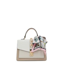 Aldo - CAILLA Womens White & Beige Top Handle Satchel with Detachable Straps